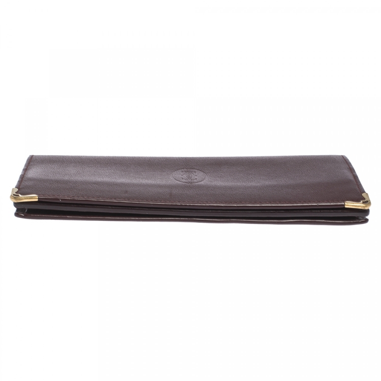 Pre Owned Cartier Burgundy Leather Must de Cartier Continental Wallet