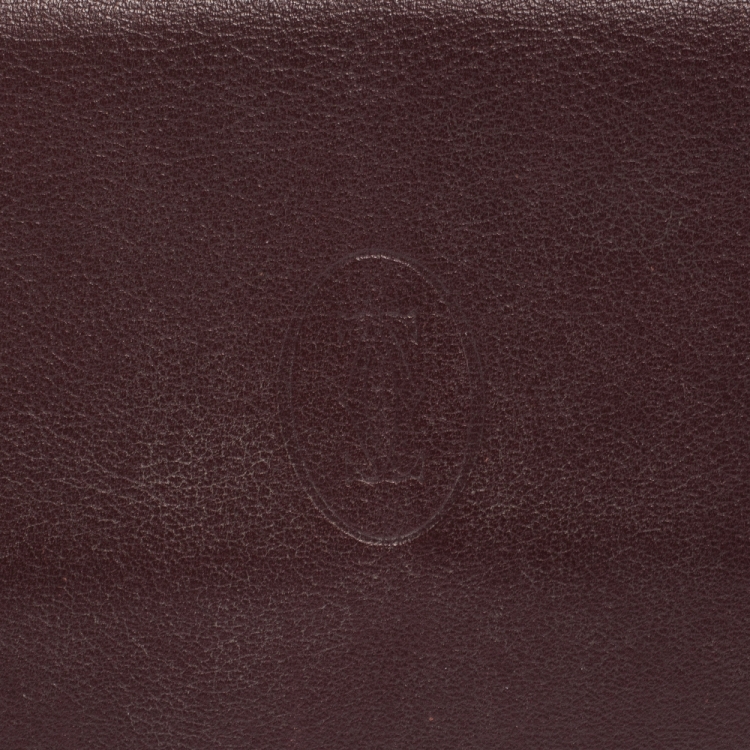 Pre Owned Cartier Burgundy Leather Must de Cartier Continental Wallet