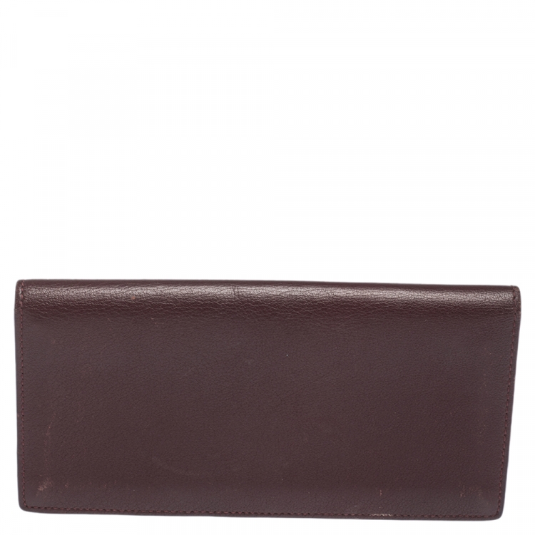 Pre Owned Cartier Burgundy Leather Must de Cartier Continental Wallet