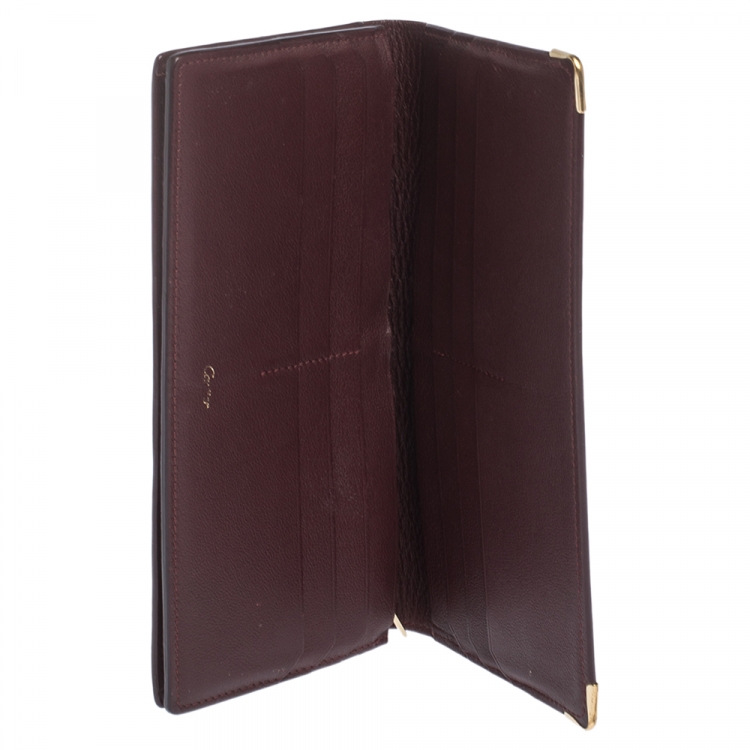 Pre Owned Cartier Burgundy Leather Must de Cartier Continental Wallet