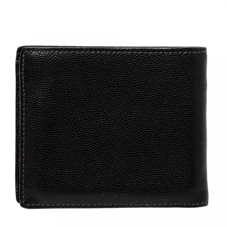 Pre Owned Cartier Black Leather Santos De Cartier Bifold Wallet