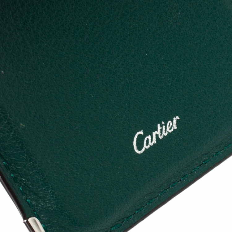 مملوكة مسبقًا Cartier Green Leather Must de Cartier Card Holder