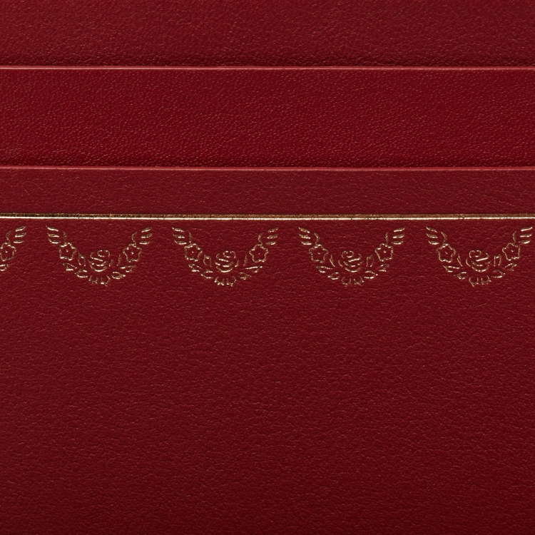 Pre Owned Cartier Red Leather Guirlande de Cartier Card Holder