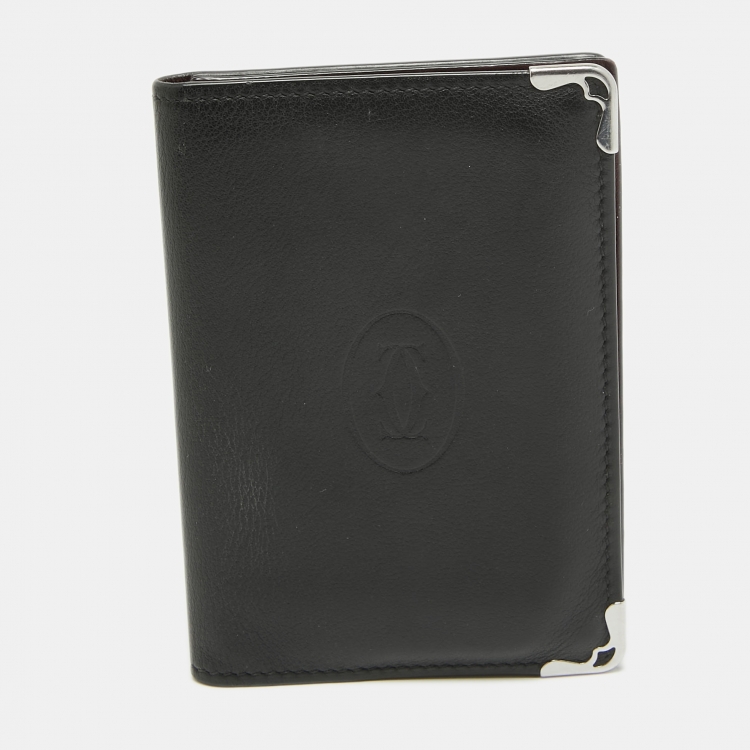 Pre Owned Cartier Black Leather Must de Cartier Business Card Holder