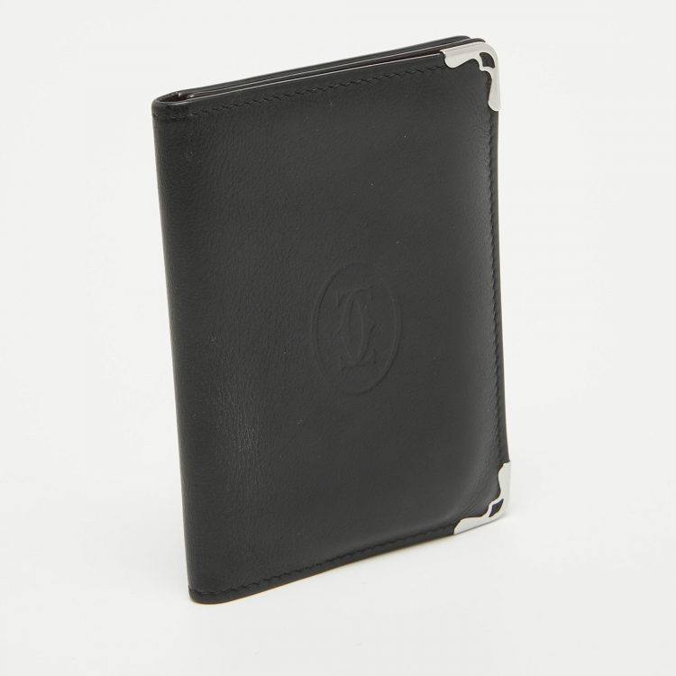 Pre Owned Cartier Black Leather Must de Cartier Business Card Holder