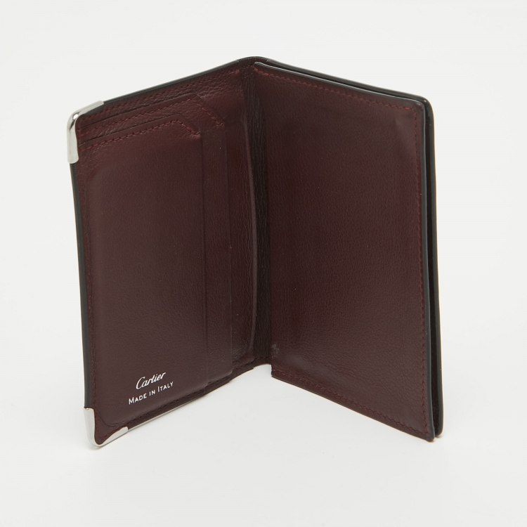 Pre Owned Cartier Black Leather Must de Cartier Business Card Holder