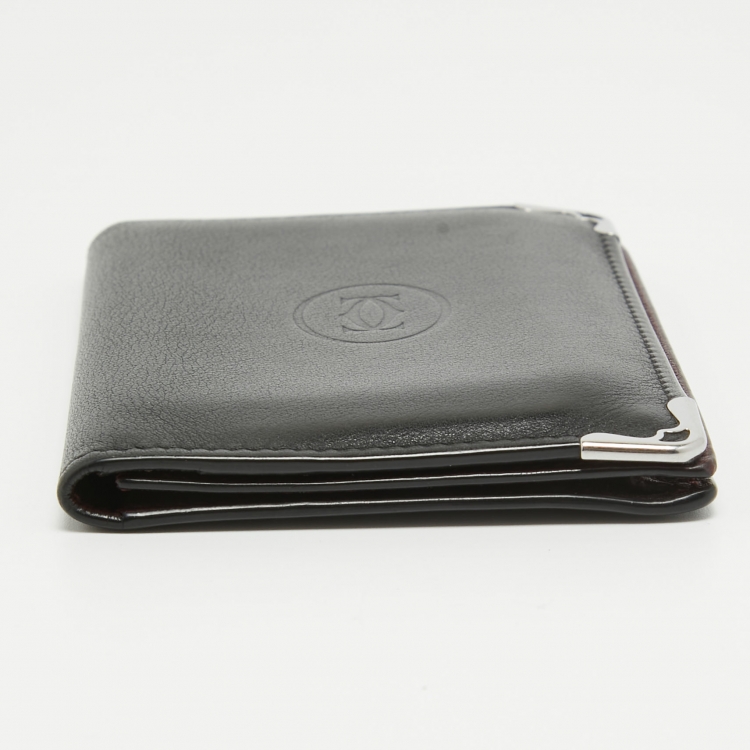 Pre Owned Cartier Black Leather Must de Cartier Business Card Holder