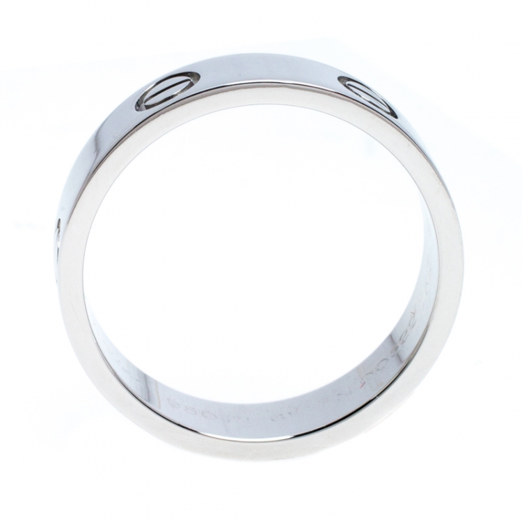 Pre Owned Cartier Love Platinum Band Ring Size 61