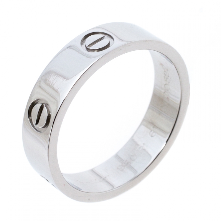 Pre Owned Cartier Love Platinum Band Ring Size 61