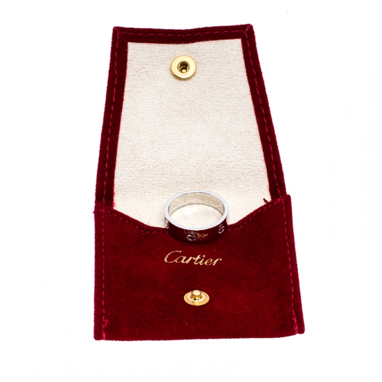Pre Owned Cartier Love Platinum Band Ring Size 61