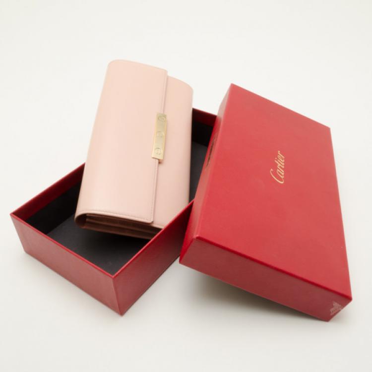 Pre Owned Cartier Pink Love Continental Wallet 