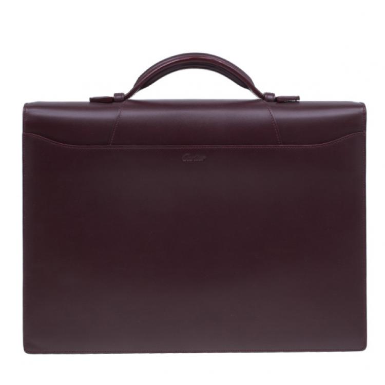 Pre Owned Cartier Crimson Leather Pasha Briefcase