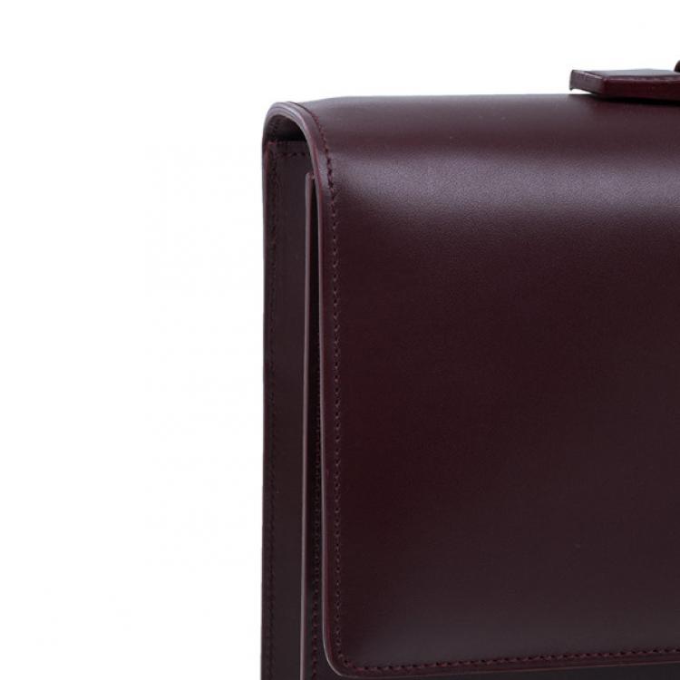 Pre Owned Cartier Crimson Leather Pasha Briefcase