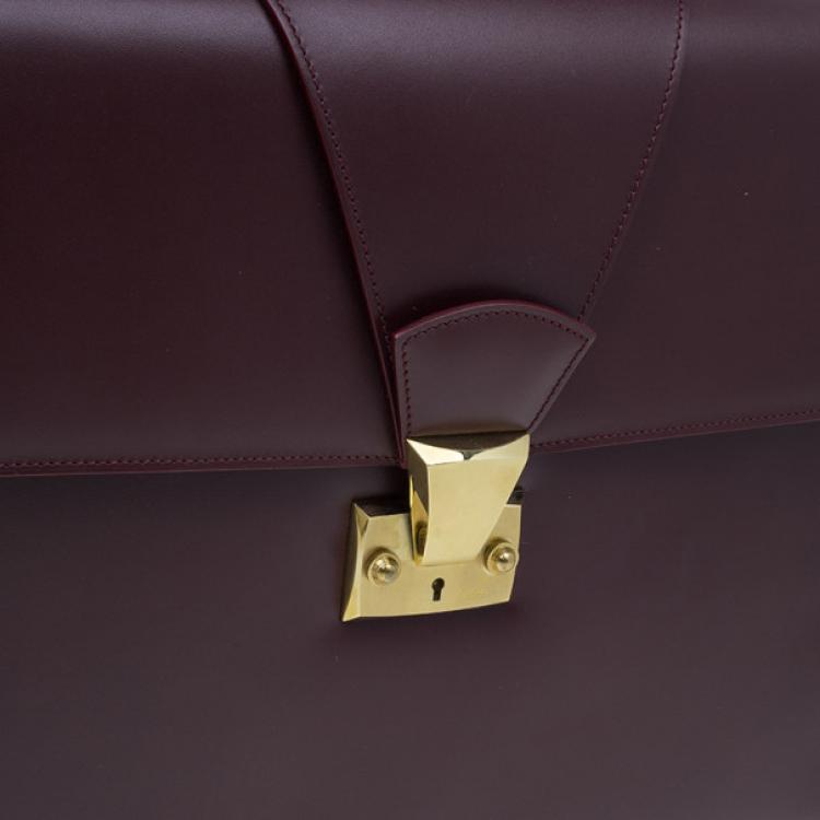 Pre Owned Cartier Crimson Leather Pasha Briefcase