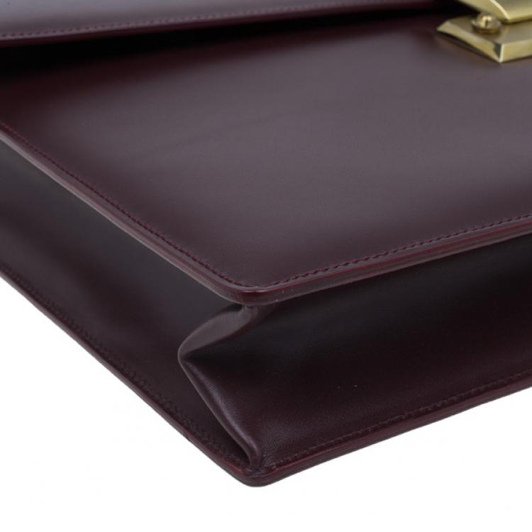 Pre Owned Cartier Crimson Leather Pasha Briefcase
