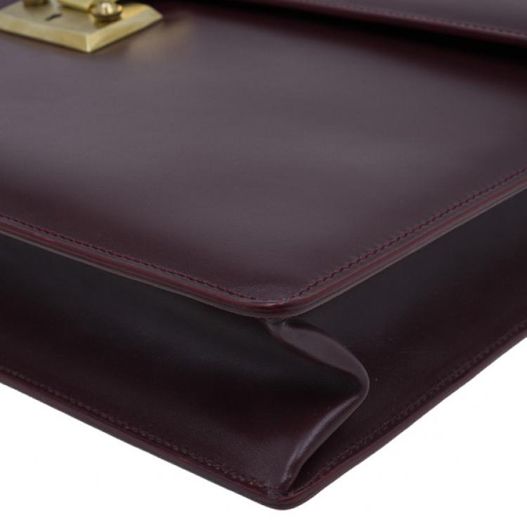 Pre Owned Cartier Crimson Leather Pasha Briefcase