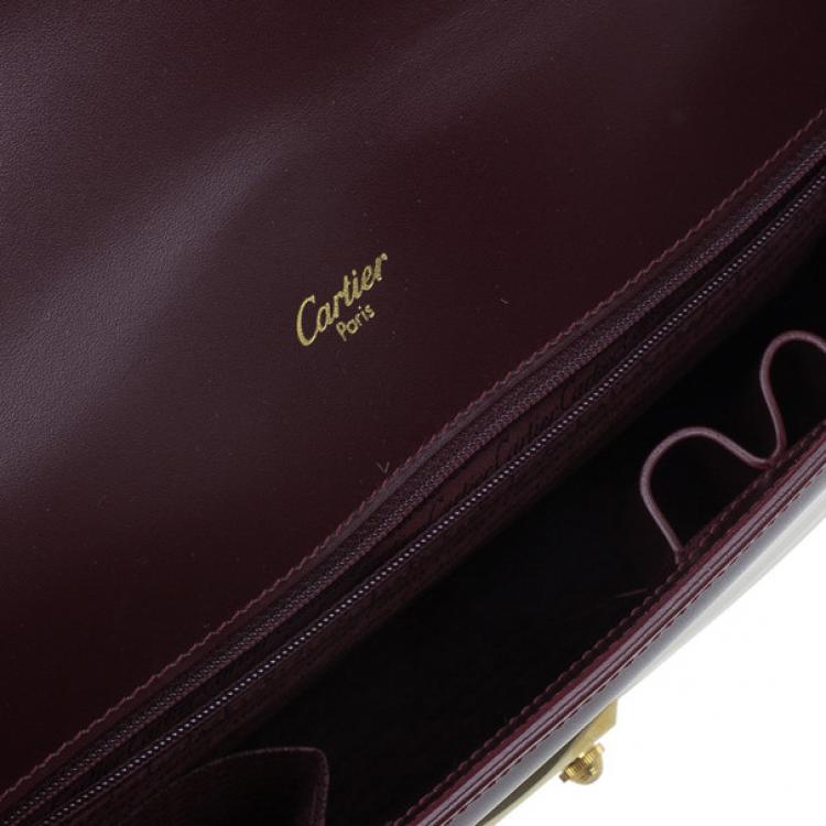 Pre Owned Cartier Crimson Leather Pasha Briefcase