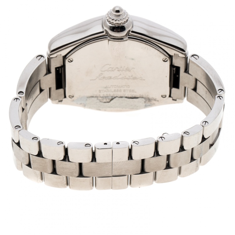 Pre Owned Cartier Silver Stainless Steel Roadster XL GMT 2722 Men's Wristwatch 42 mm