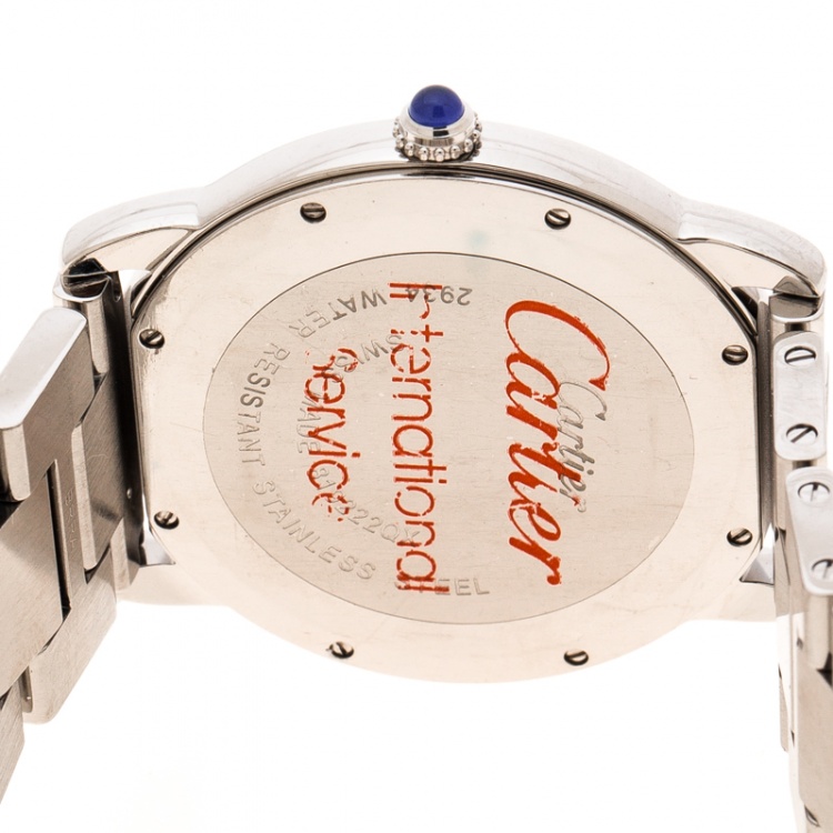 Pre Owned Cartier Silver Grey Stainless Steel Ronde Solo 2934 Men's Wristwatch 36 mm