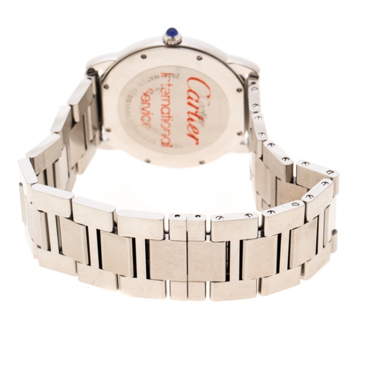 Pre Owned Cartier Silver Grey Stainless Steel Ronde Solo 2934 Men's Wristwatch 36 mm