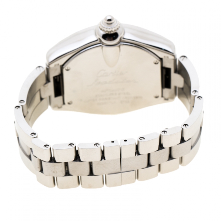Pre Owned Cartier Silver Stainless Steel Roadster XL GMT 2722 Men's Wristwatch 42 mm