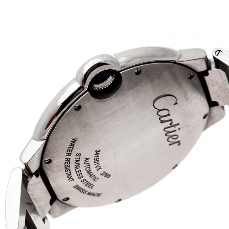 Pre Owned Cartier Silver Stainless Steel Ballon Bleu 3765 Men's Wristwatch 42MM