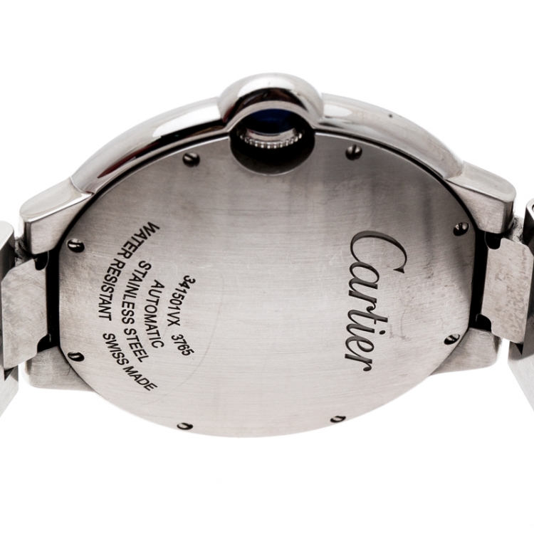 Pre Owned Cartier Silver Stainless Steel Ballon Bleu 3765 Men's Wristwatch 42MM