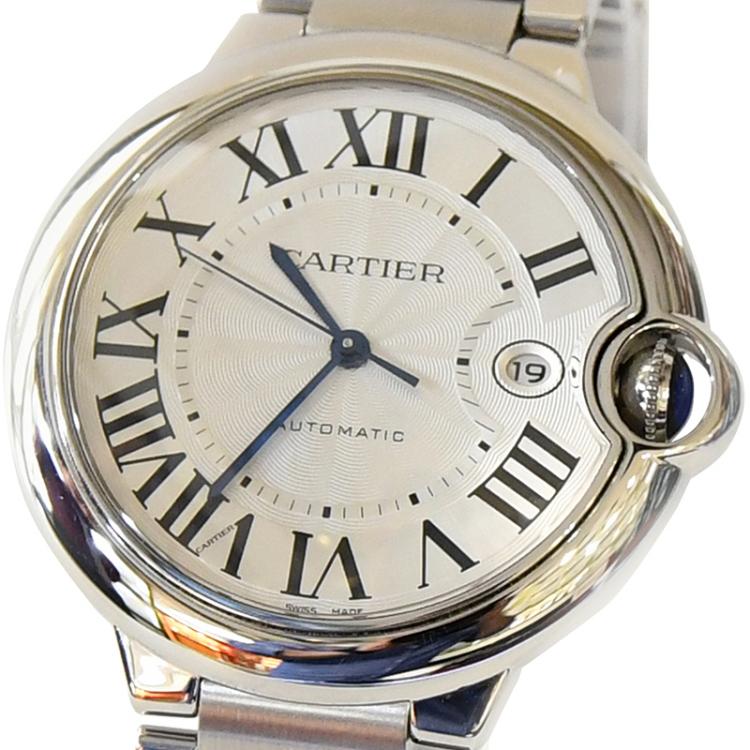 Pre Owned Cartier White Stainless Steel Ballon Bleu Men's Wristwatch 42MM