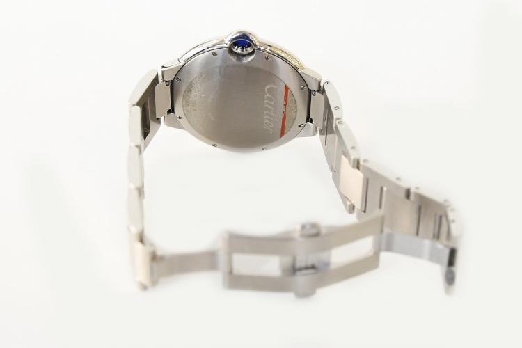 Pre Owned Cartier White Stainless Steel Ballon Bleu Men's Wristwatch 42MM