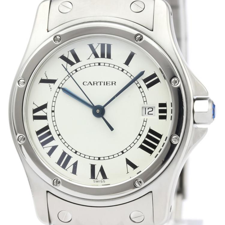 Cartier White Stainless Steel Santos 