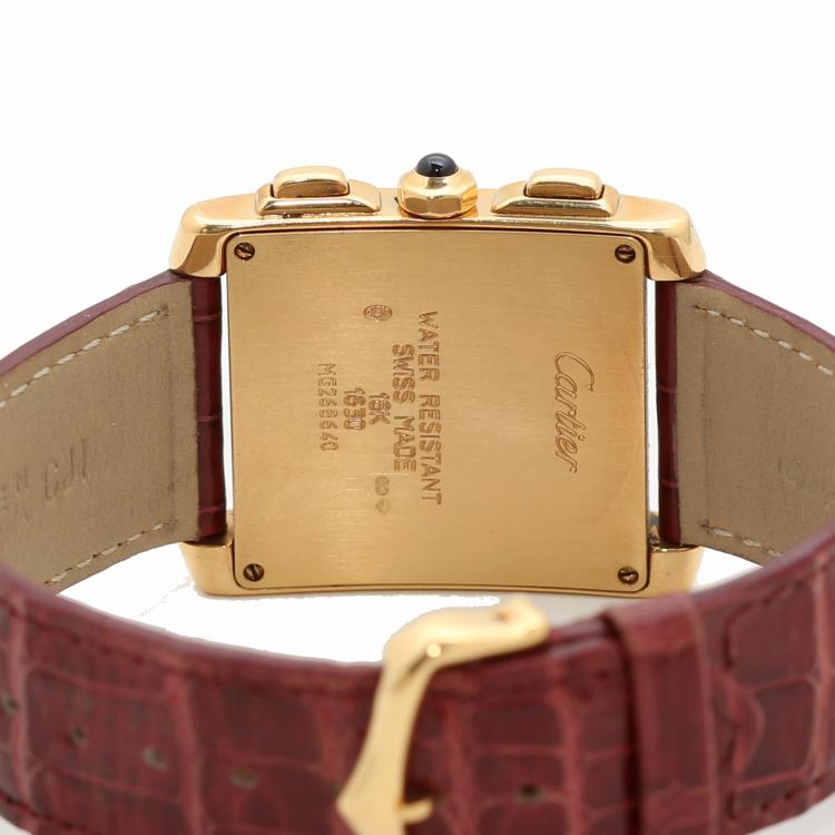 مملوكة مسبقًا Cartier Silver Dial 18K Yellow Gold Tank Francaise 1830 Men's Watch