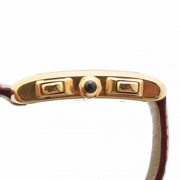 مملوكة مسبقًا Cartier Silver Dial 18K Yellow Gold Tank Francaise 1830 Men's Watch