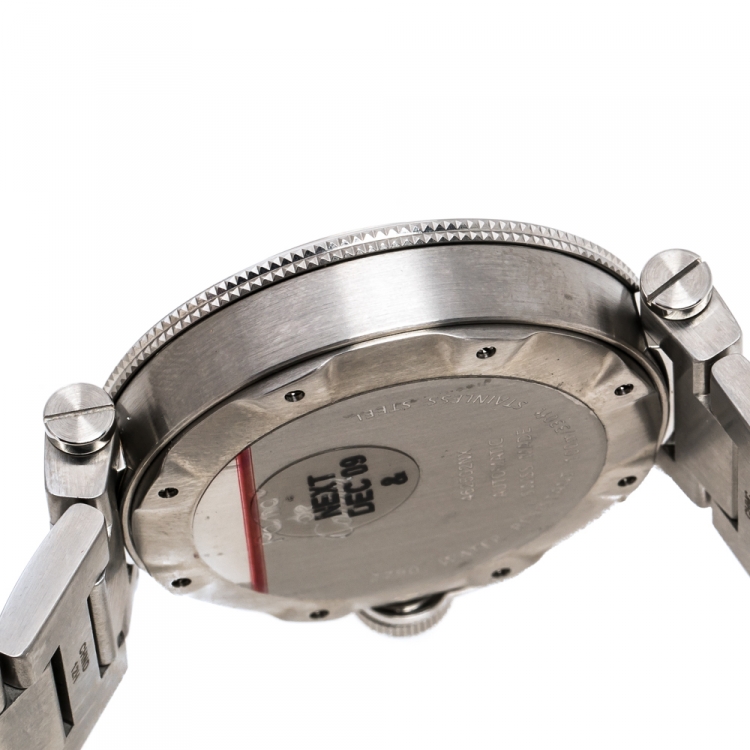 Pre Owned Cartier Silver White Stainless Steel Pasha Seatimer 2790 Men's Wristwatch 40 mm