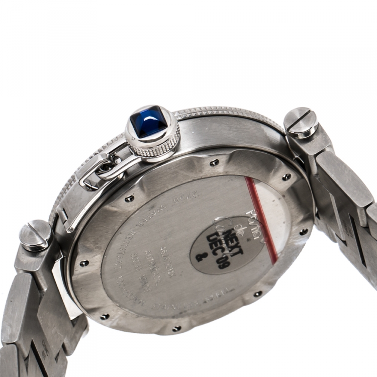 Pre Owned Cartier Silver White Stainless Steel Pasha Seatimer 2790 Men's Wristwatch 40 mm