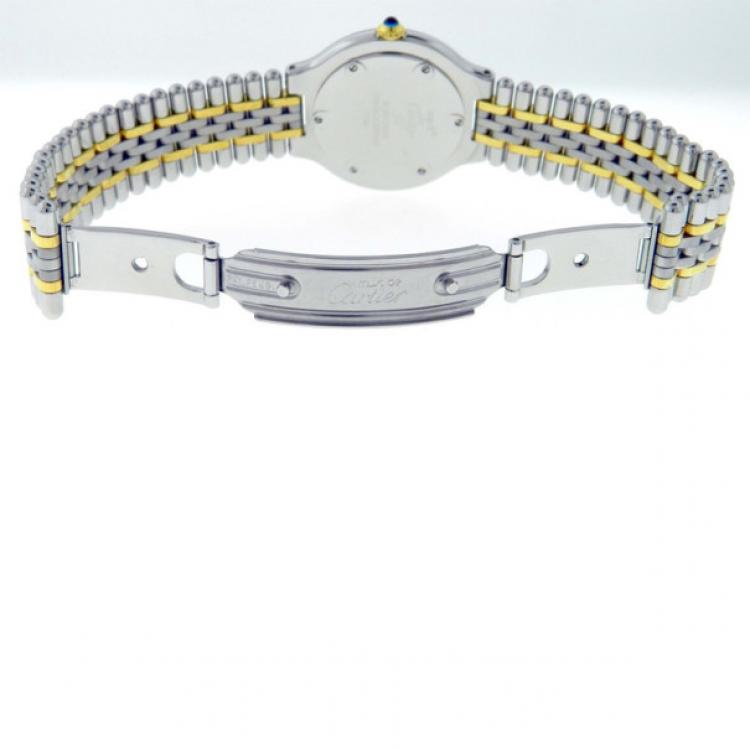 Pre Owned Must de Cartier 21 1330 Silver Dial Two Tone Steel Quartz Unisex Watch 31 MM
