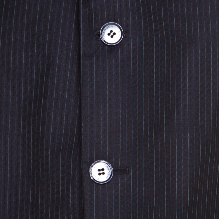 Pre Owned Carven Perennial Super 110s Navy Blue Pin Striped Blazer 3XL