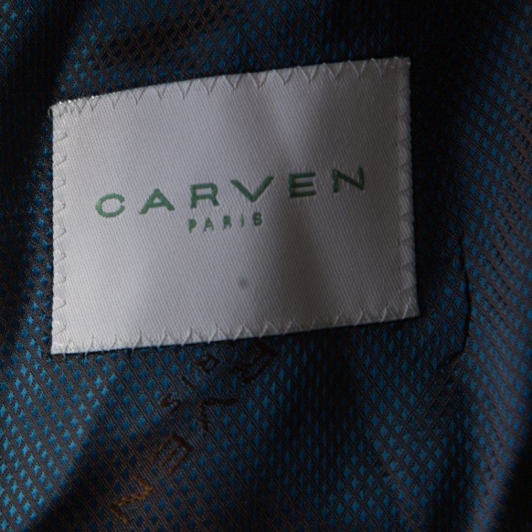 Pre Owned Carven Perennial Super 110s Navy Blue Pin Striped Blazer 3XL