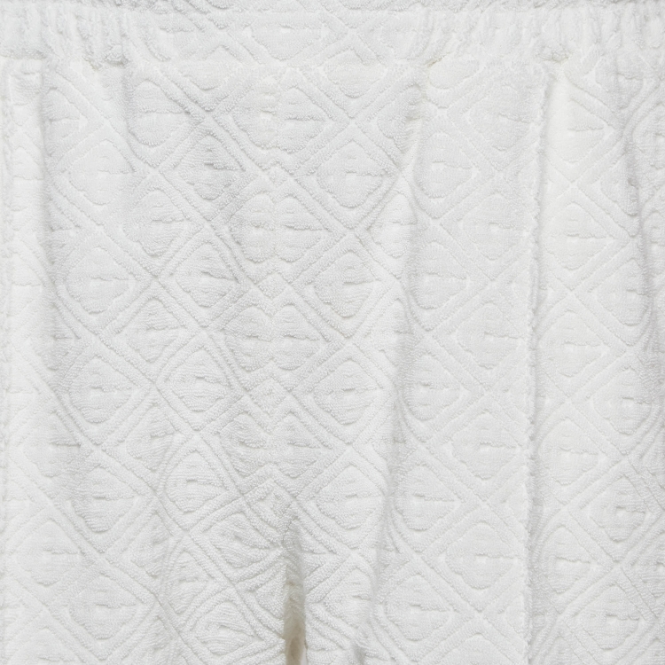 Pre Owned Casablanca White Embossed Terry Cotton Shorts L