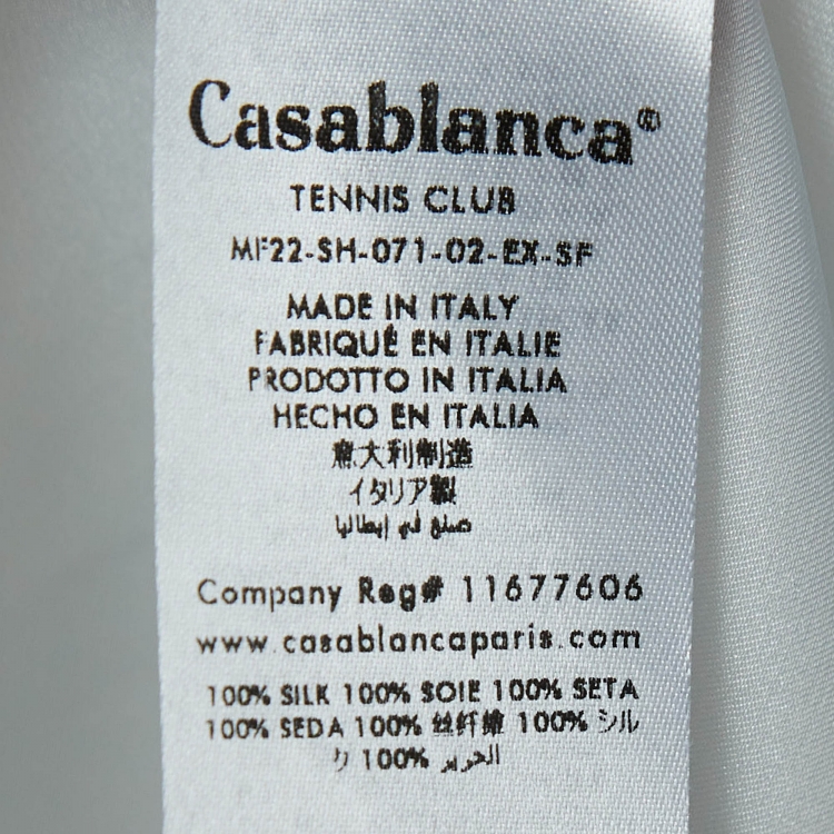 Pre Owned Casablanca Blue Casa Sports Printed Satin Silk Shirt L