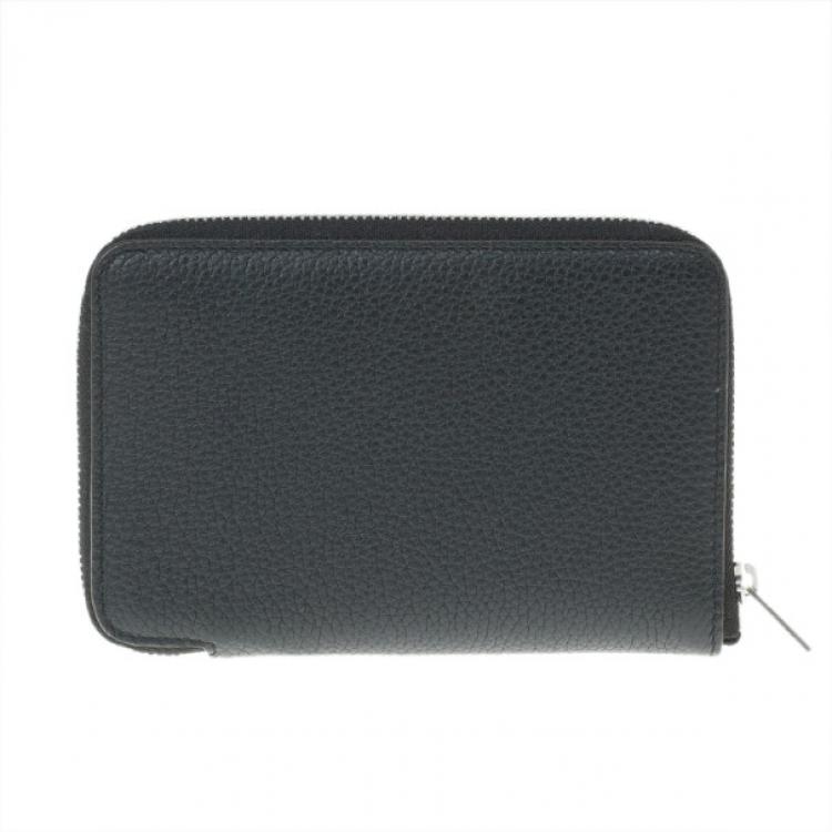 Pre Owned Celine Black Leather Medium Zipped Around Wallet