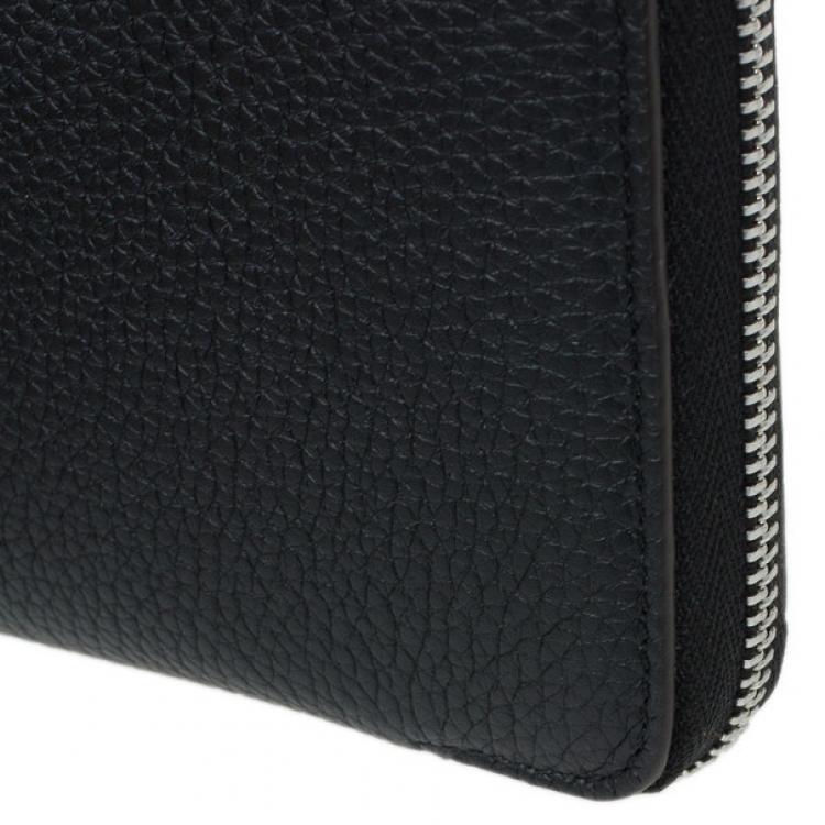 Pre Owned Celine Black Leather Medium Zipped Around Wallet