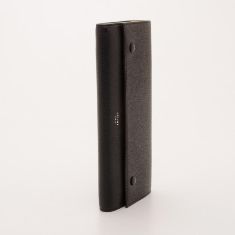 Pre Owned Celine Black Leather Continental Wallet