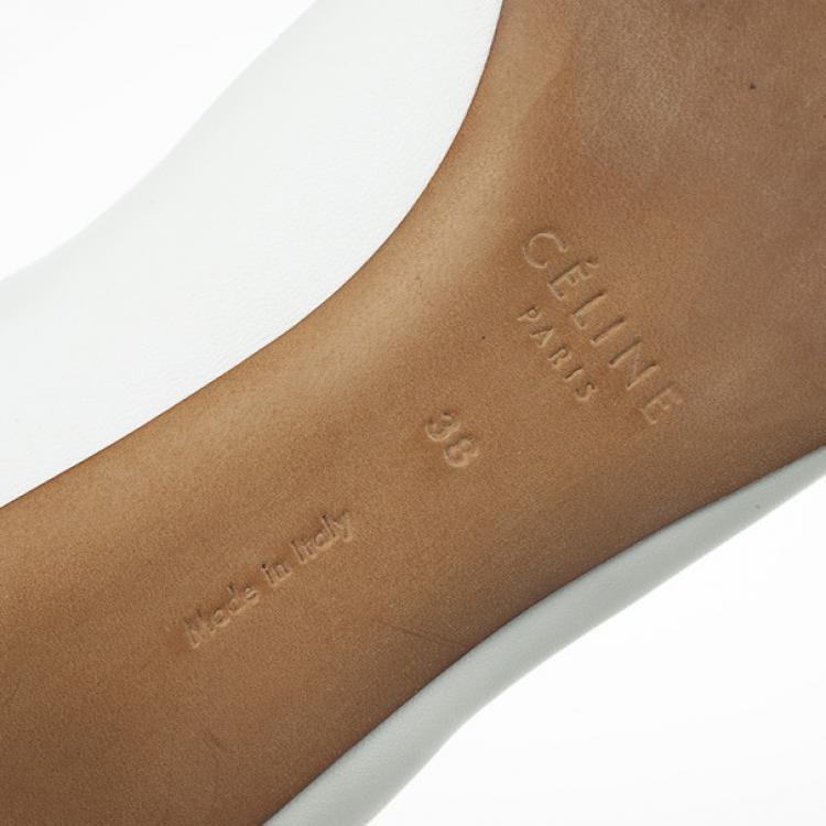 Pre Owned Celine Two Tone Leather Over The Knee Boots Size 38