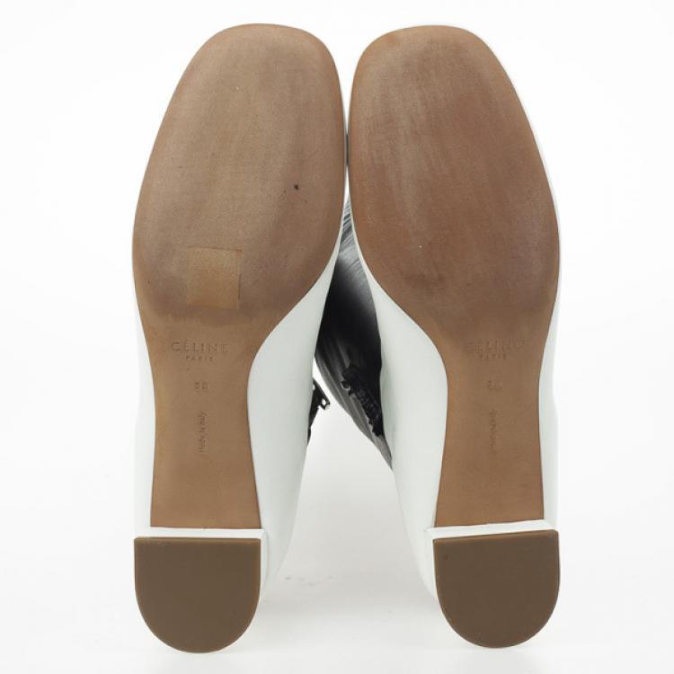 Pre Owned Celine Two Tone Leather Over The Knee Boots Size 38