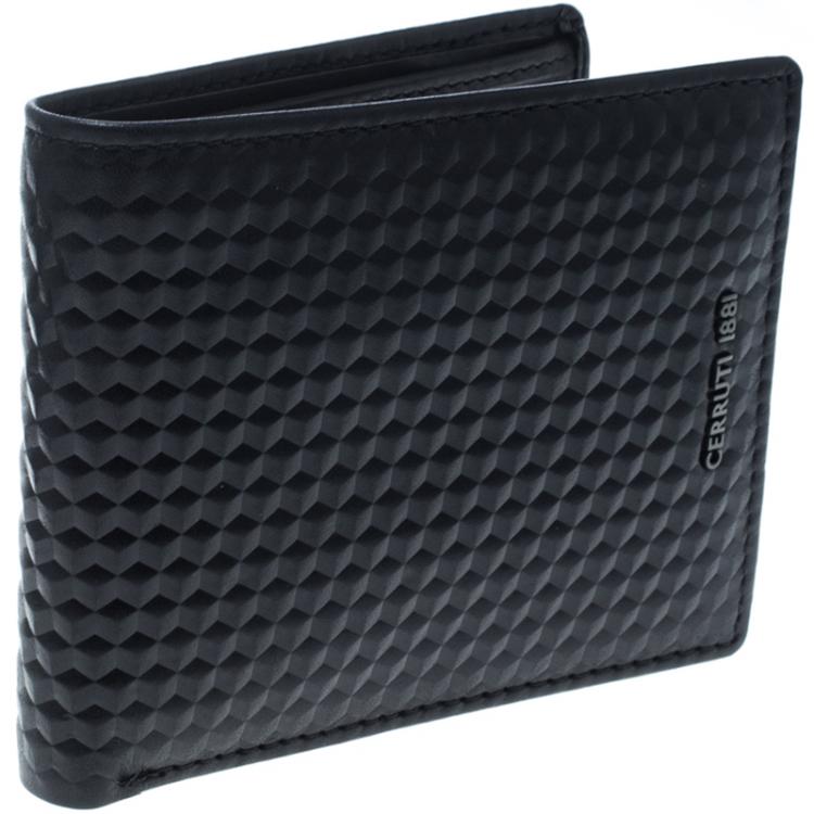 Pre Owned Cerruti 1881 Black Leather Cleveland Bifold Wallet