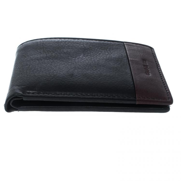 مملوكة مسبقًا Cerruti 1881 Black/Brown Leather Cerrutis Bifold Wallet