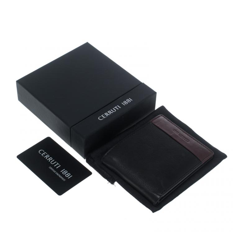 مملوكة مسبقًا Cerruti 1881 Black/Brown Leather Cerrutis Bifold Wallet