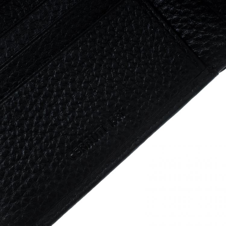 Pre Owned Cerruti 1881 Black Leather Derby Bifold Wallet