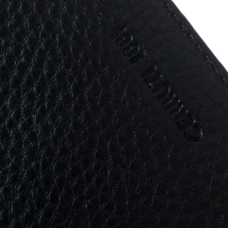 Pre Owned Cerruti 1881 Black Leather Derby Bifold Wallet
