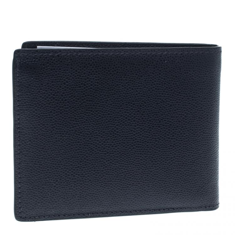 Pre Owned Cerruti 1881 Navy Blue Leather Baku Bifold Wallet